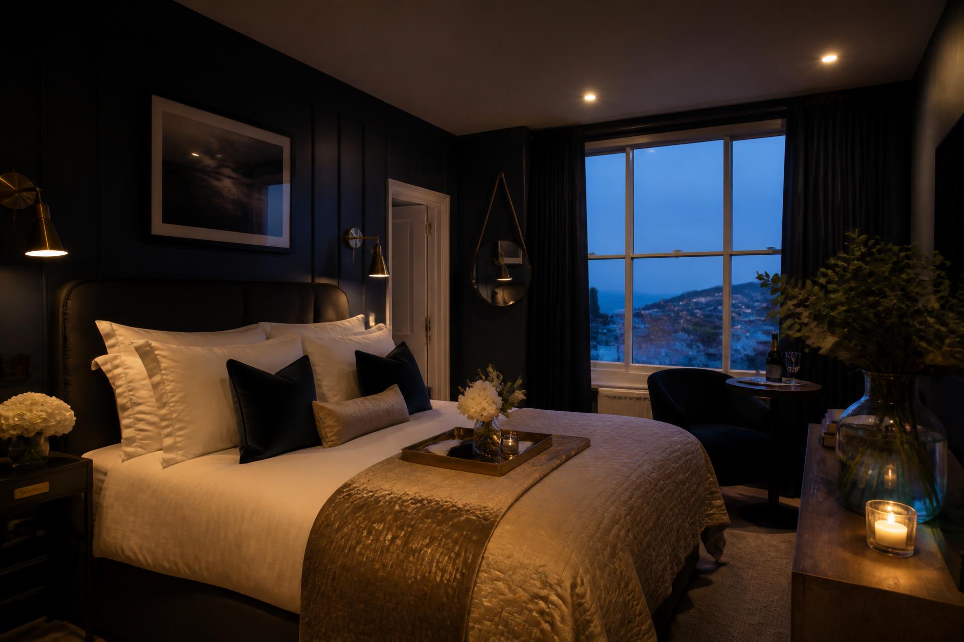 Aurea Living boutique interior at dusk